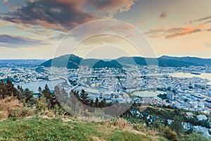 Cityspace of bergen in Norway