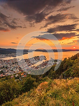 Cityspace of Bergen, panoramic view