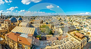 Cityspace of Jerusalem with church of holy sepulchre, Israel