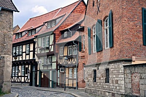 Cityview of medieval city Quedlinburg in Germany