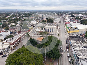 Ciudad de Valle City, Central Park, San Luis Potosi, Mexico, Drone Shot, Cloudy weather