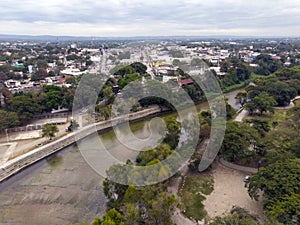 Ciudad de Valle City, Central Park, San Luis Potosi, Mexico, Drone Shot, Cloudy weather photo