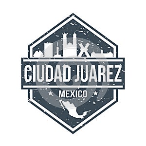 Ciudad Juarez Mexico Travel Stamp Icon Skyline City Design Tourism Badge. Vector Passport Seal. photo