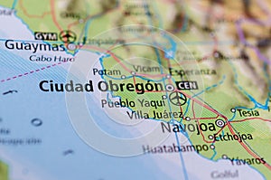 Ciudad ObregÃ³n on map