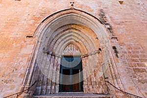 Ciutadella Menorca Cathedral side door detail at Balearics