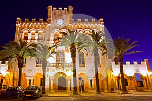 Ciutadella Menorca city town Hall sunset in Ciudadela