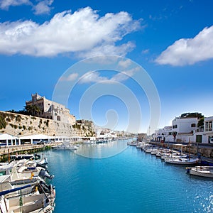 Ciutadella Menorca marina Port view Town hall
