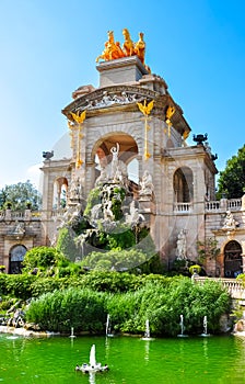 Ciutadella park fountain Cascada Monumental in Barcelona, Spain