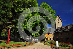 Civic Center (Centro Civico) in downtown Bariloche , Patagonia, Argentina arquitecture and building bell tower photo