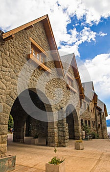 Civic Centre, Centro Civico and main square in downtown Bariloche City San Carlos de Bariloche, Argentina