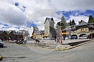 Civic Centre, Centro Civico and main square in downtown Bariloche City San Carlos de Bariloche, Argentina