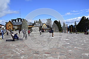 Civic Centre, Centro Civico and main square in downtown Bariloche City San Carlos de Bariloche, Argentina