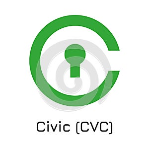 Civic CVC. Vector illustration crypto coin icon