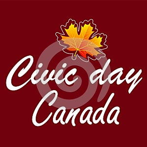 Civic day Canada typography