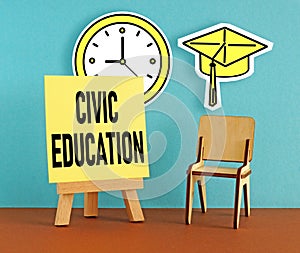Civic education is shown using the text