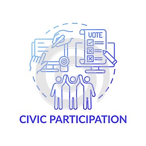 Civic participation dark gradient blue concept icon