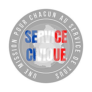 Civic service in France symbol icon called service civique in French language