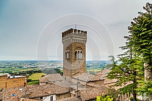 Civic tower in the medieval village of bertinoro