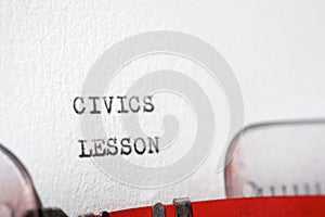 Civics lesson text photo