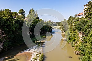 Cividale - Scenic view from bridge Ponte del Diavolo in town of Cividale del Friuli, Udine province