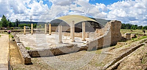 The Civil Basilica of Complutum, a Roman City located in Alcala de Henares, Madrid, Spain