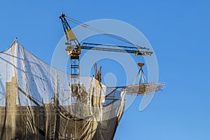 Civil construction site works on a residential building in Brazil