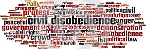 Civil disobedience word cloud