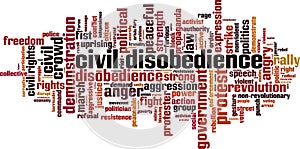 Civil disobedience word cloud