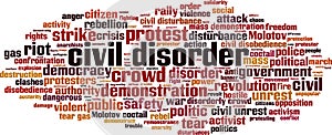 Civil disorder word cloud