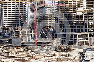 Civil engineer on construction building background. Evolution construction concept.