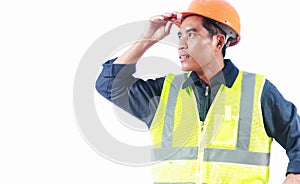 Civil engineer with safety vest