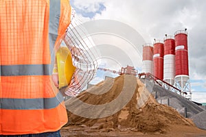 Civil Engineering check a Concrete pouring during commercial concreting floors of building