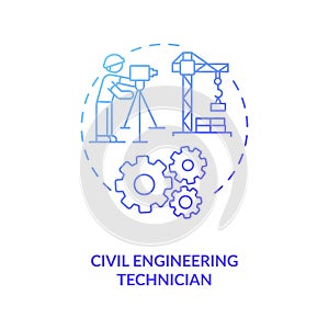 Civil engineering technician blue gradient concept icon