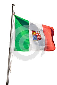 Civil ensign of Italy on white background