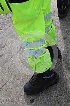 Civil protection men with high visibility clothing during an exe photo