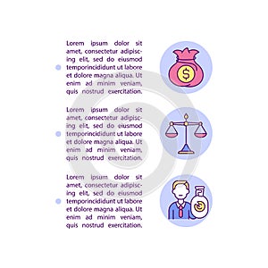 Civil remedies for infringement concept line icons with text