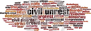 Civil unrest word cloud