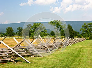 Civil War Battlefield with Fence