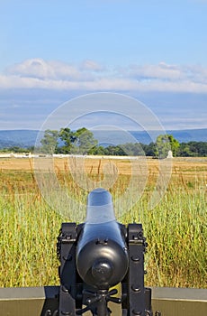 Civil War Cannon Aimed at Battlefield Gettysburg Pennsylvania photo