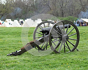 Civil War Cannon at the camp - Civil War Reenactment