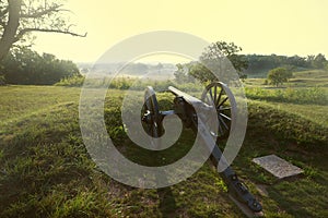 Civil War cannon on Cemetery Hill in Gettysburg , PA