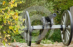 Civil War Cannon in Fall Foilage