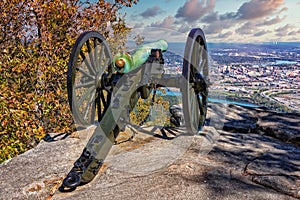 Civil War Cannon Overlooking Chattanooga Tennessee