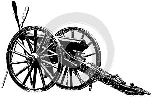 Civil war era cannon illustration