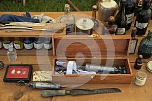 Civil war era surgeons medical kit