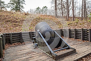 Civil war mortar at Petersburg battlefield. photo