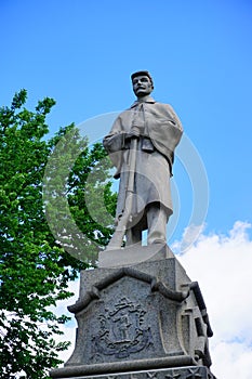 Civil war soldier statue at the town of Mt Holyoke