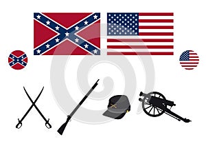 Civil War USA attributes vector