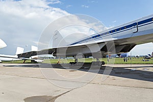 Civilian aircraft at the international exhibition.