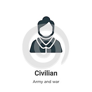 Civilian vector icon on white background. Flat vector civilian icon symbol sign from modern army and war collection for mobile